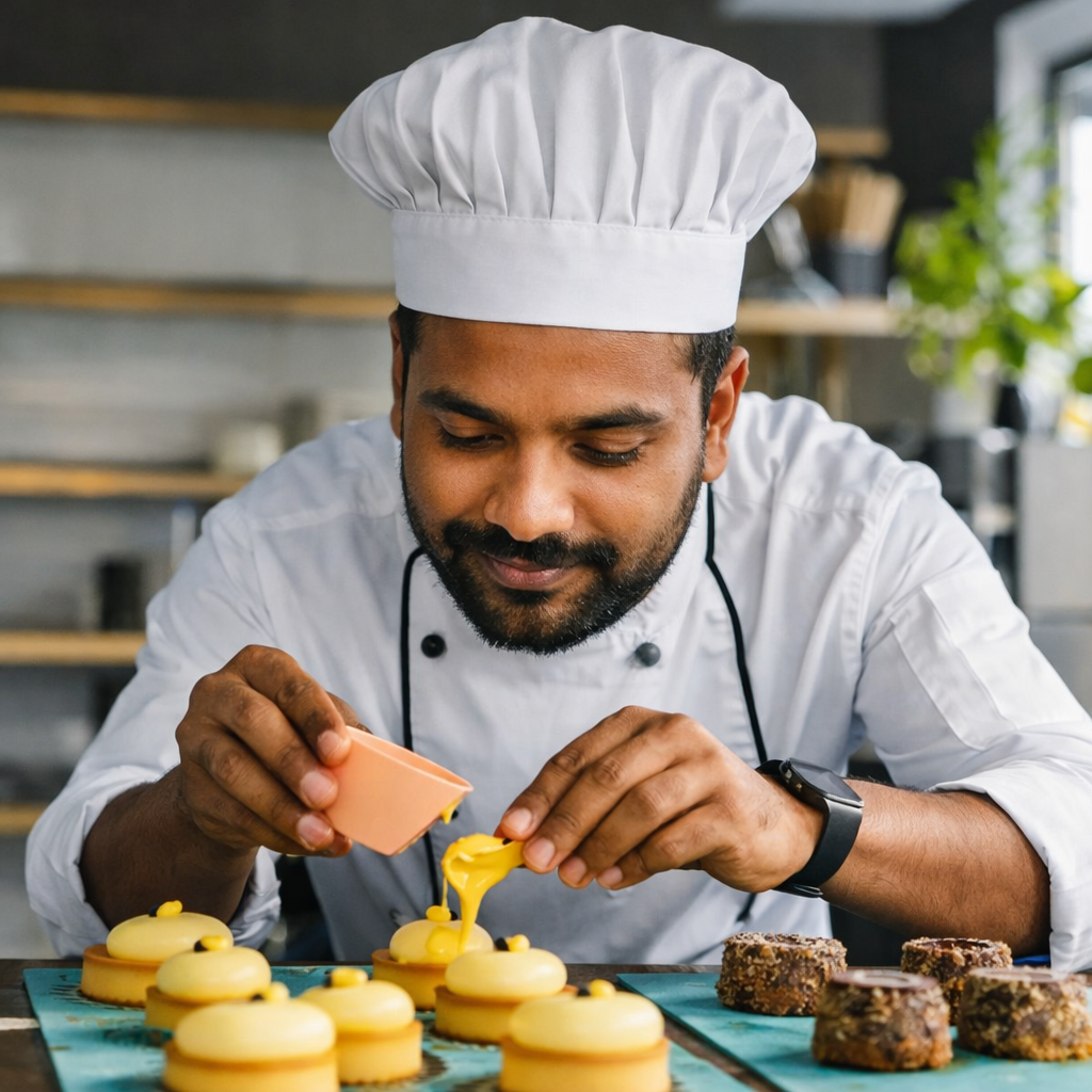 plant-based baking classes in Delhi NCR chef decorating vegan pastries